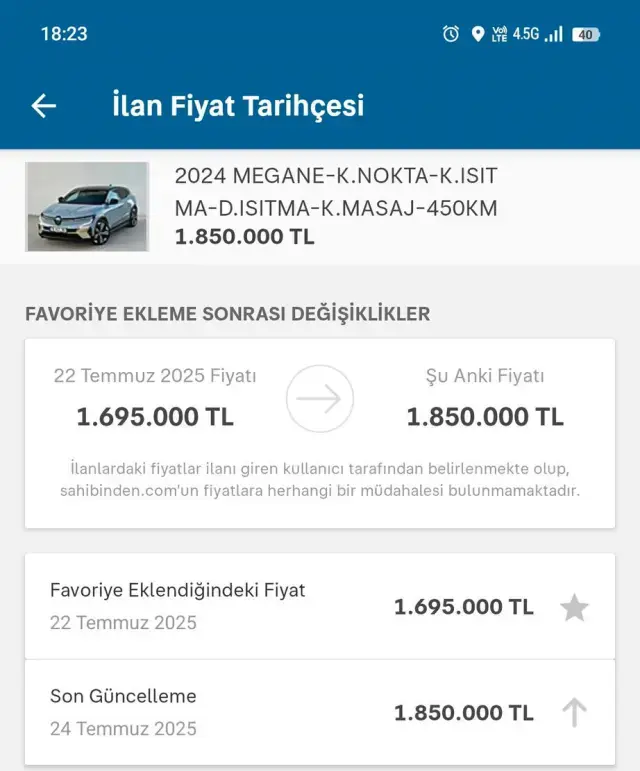 ÖTV zammı sonrası ilandaki araçların fiyatları tek tek değişiyor