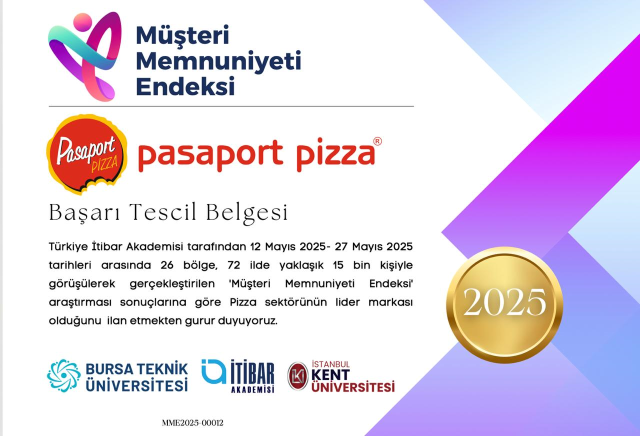 Pasaport Pizza, Türkiye'nin En İtibarlı Pizza Markası Seçildi